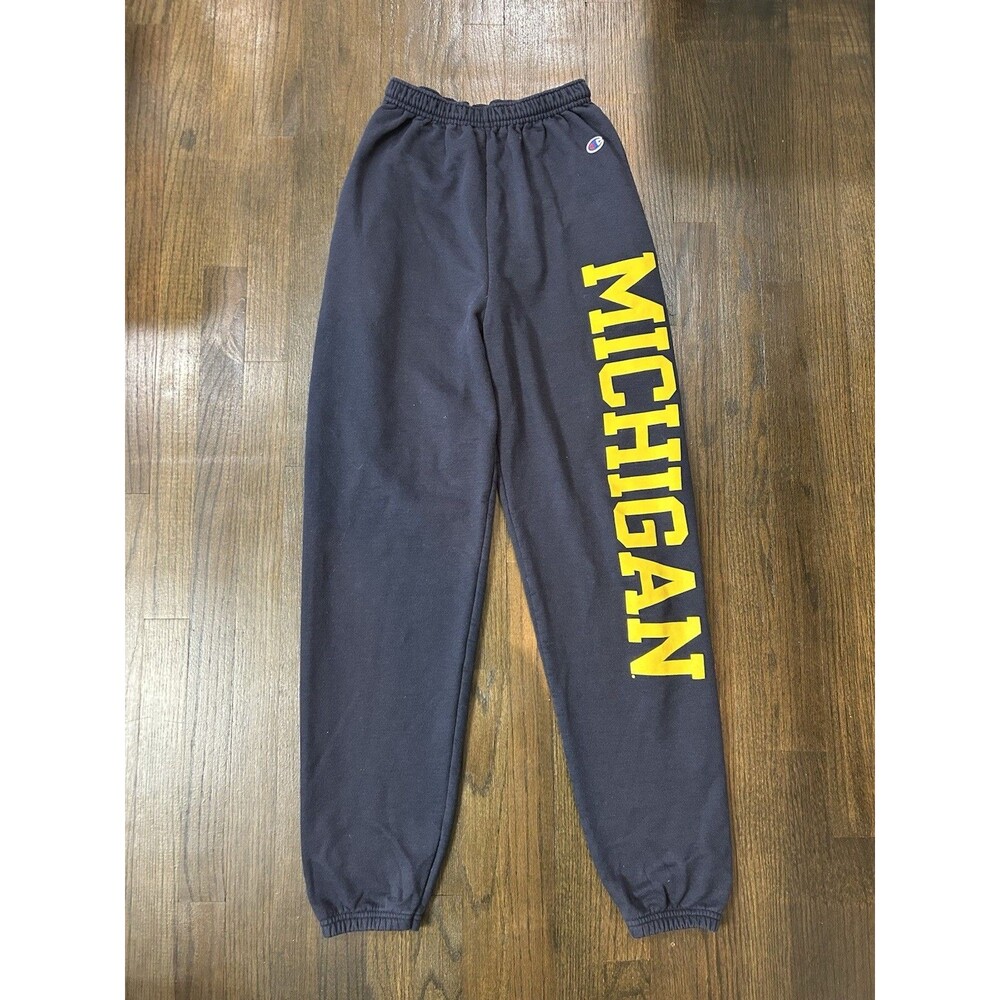 Champion University of Michigan Sweatpants Mens M Navy Blue Drawstring